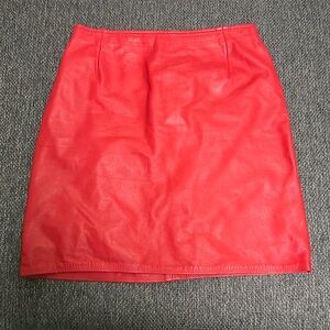 Firenze vintage red leather mini skirt Size 6